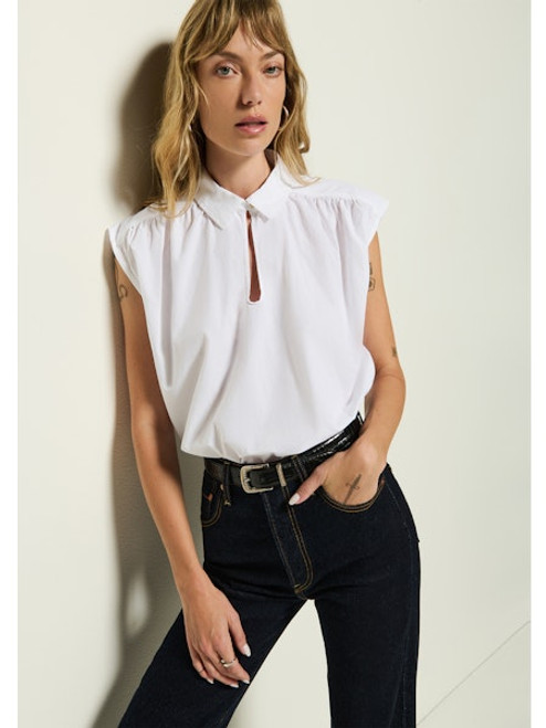 Jody Sleeveless Shirt - White